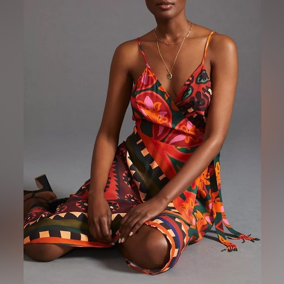 FARM Rio for Anthropologie Hanky Wrap Midi Dress Size S - Picture 2 of 12